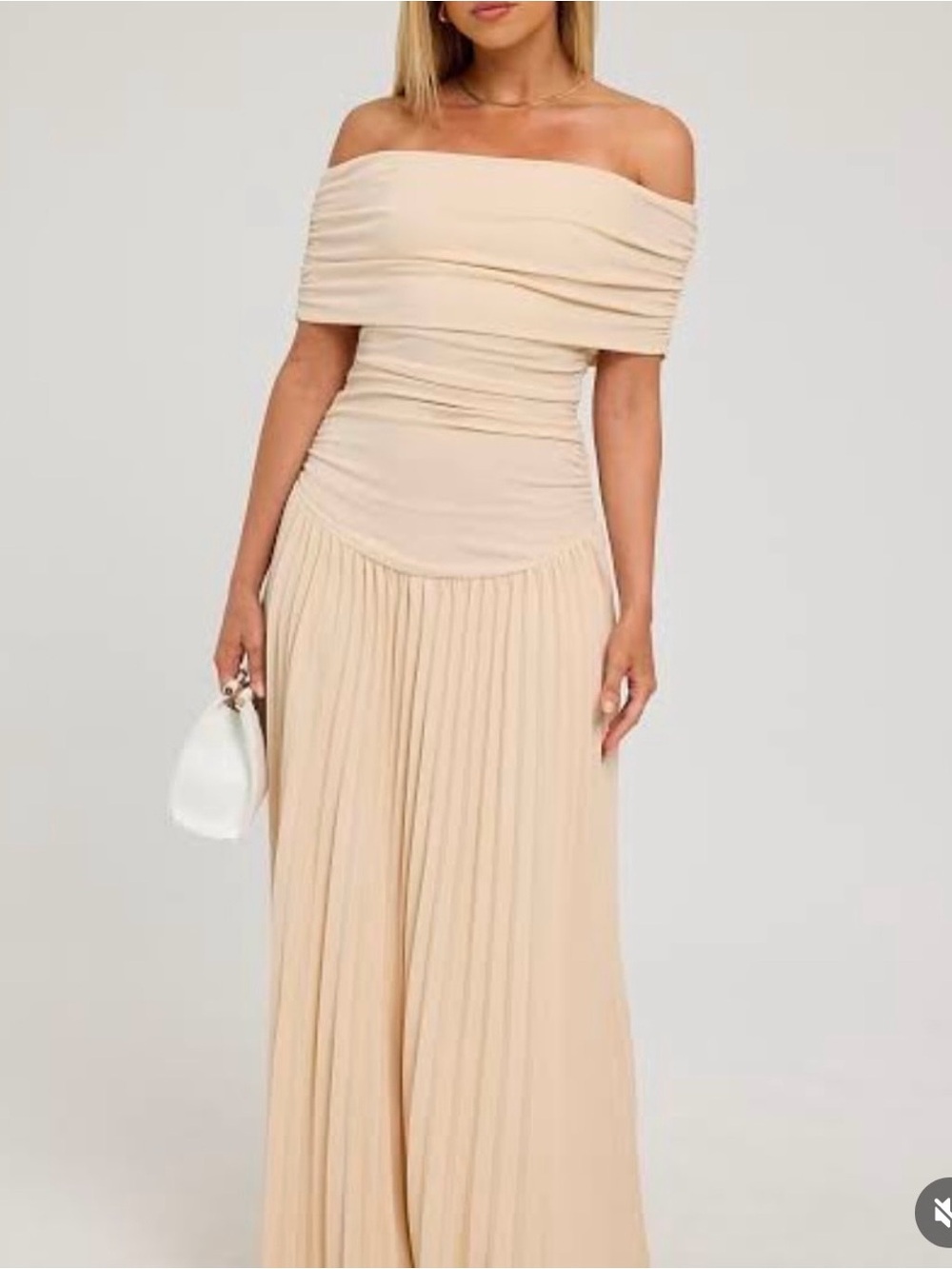 Lioness Cream Sleeveless Cowl-Neck Maxi Dress
